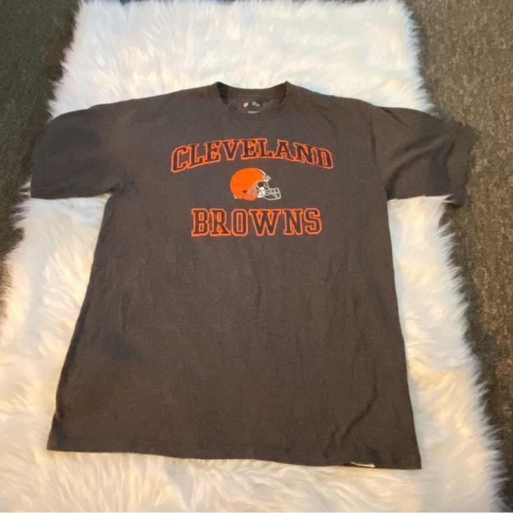 Cleveland Browns‎ T Shirt Mens Size Large Short Sleeve Brown Pull Over NFL
